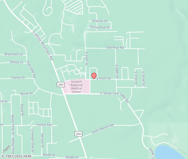 Location Map: 2500 E Hunt Drive Show Low, AZ 85901