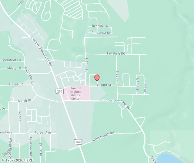 Location Map: 2500 E Hunt Drive Show Low, AZ 85901